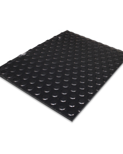 Plate  8-400x300 HDPE black with nubbed surface